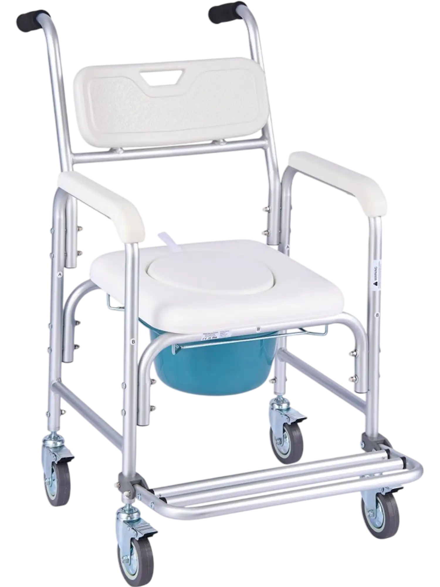 Vevor Commode Chair 4-in-1 Bedside Toilet with Wheels 350 lbs New