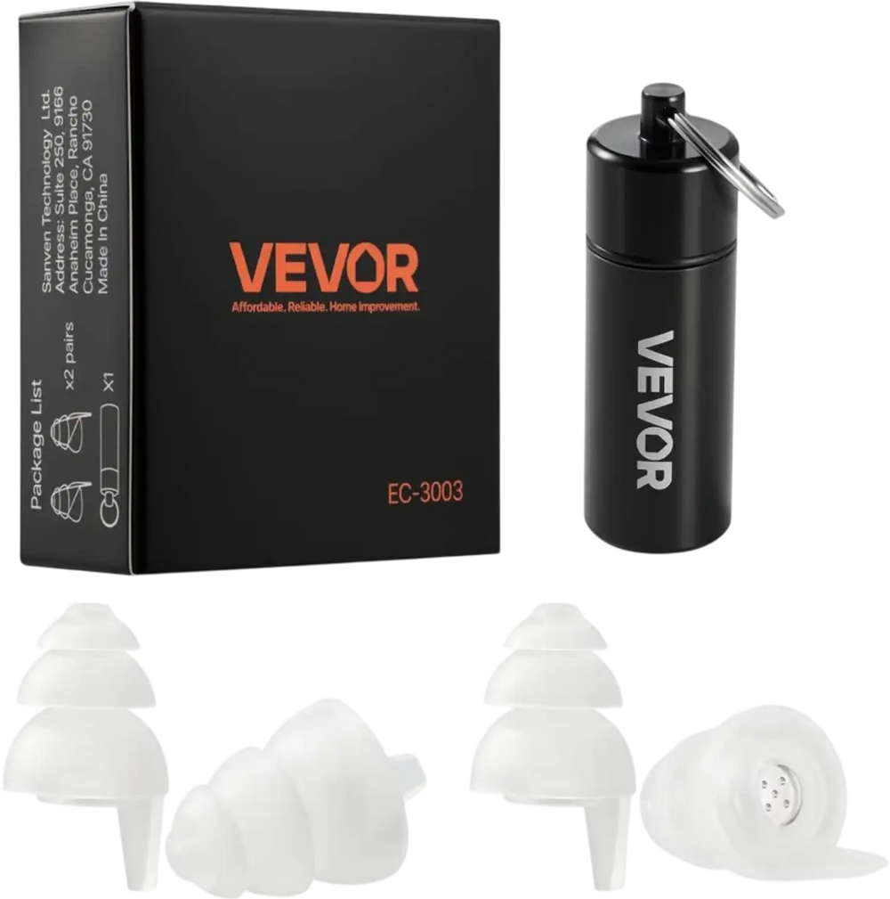 VEVOR Concert Ear Plugs, 2 Pairs Reusable High Fidelity Musician Ear Plugs, SNR 27 dB High Noise Reduction Earplugs, Flexible Silicone Soft Music Ear Plugs, for Concerts, Festivals, Raves, Musicians