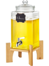 VEVOR Beverage Dispenser, 1.5 Gallon Drink Dispensers for Parties, 2PC,Glass Juice Dispenser with Stand, Stainless Steel Spigot, Iced Tea Lemonade Juice Water Dispenser, for Restaurants, Hotels, Parti