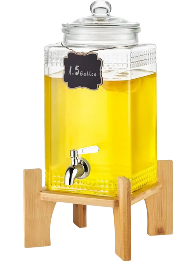 Vevor Beverage Dispenser 1.5 Gal Glass Drink Dispenser with Stand New