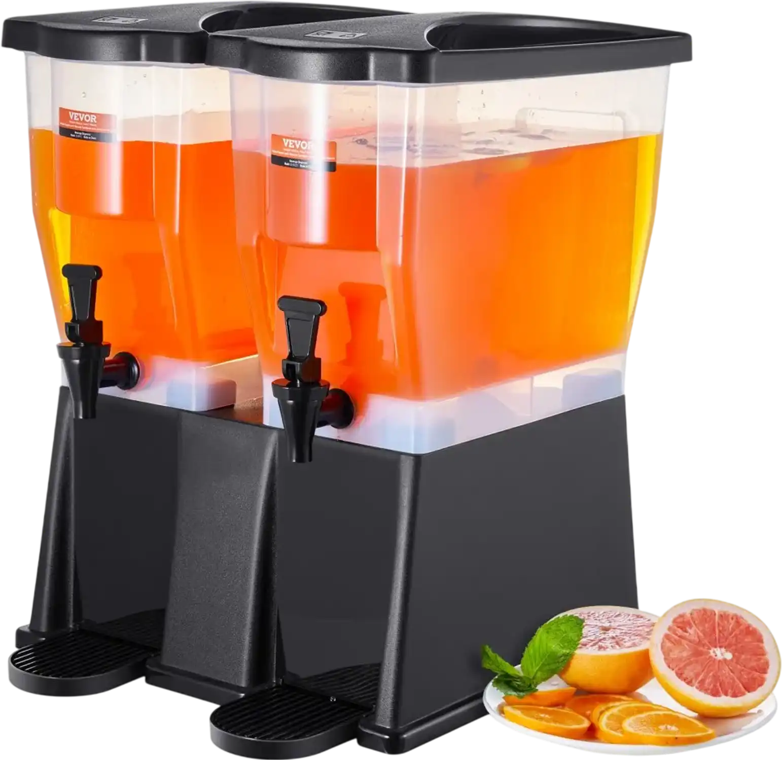 Vevor Beverage Dispenser Dual 3 Gal Party Juice Water Dispenser with Stand Spigot Lid New