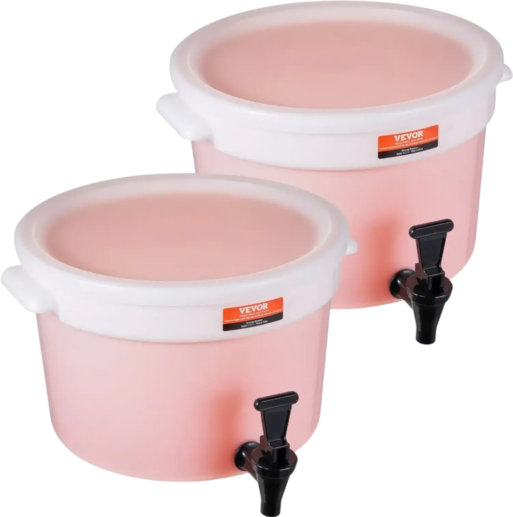 VEVOR Beverage Dispenser, 3 Gallon Drink Dispensers for Parties, Plastic Juice Dispenser with Spigot and Lid, Iced Tea Lemonade Juice Water Dispenser, for Restaurants, Hotels, Parties, 2 Pack
