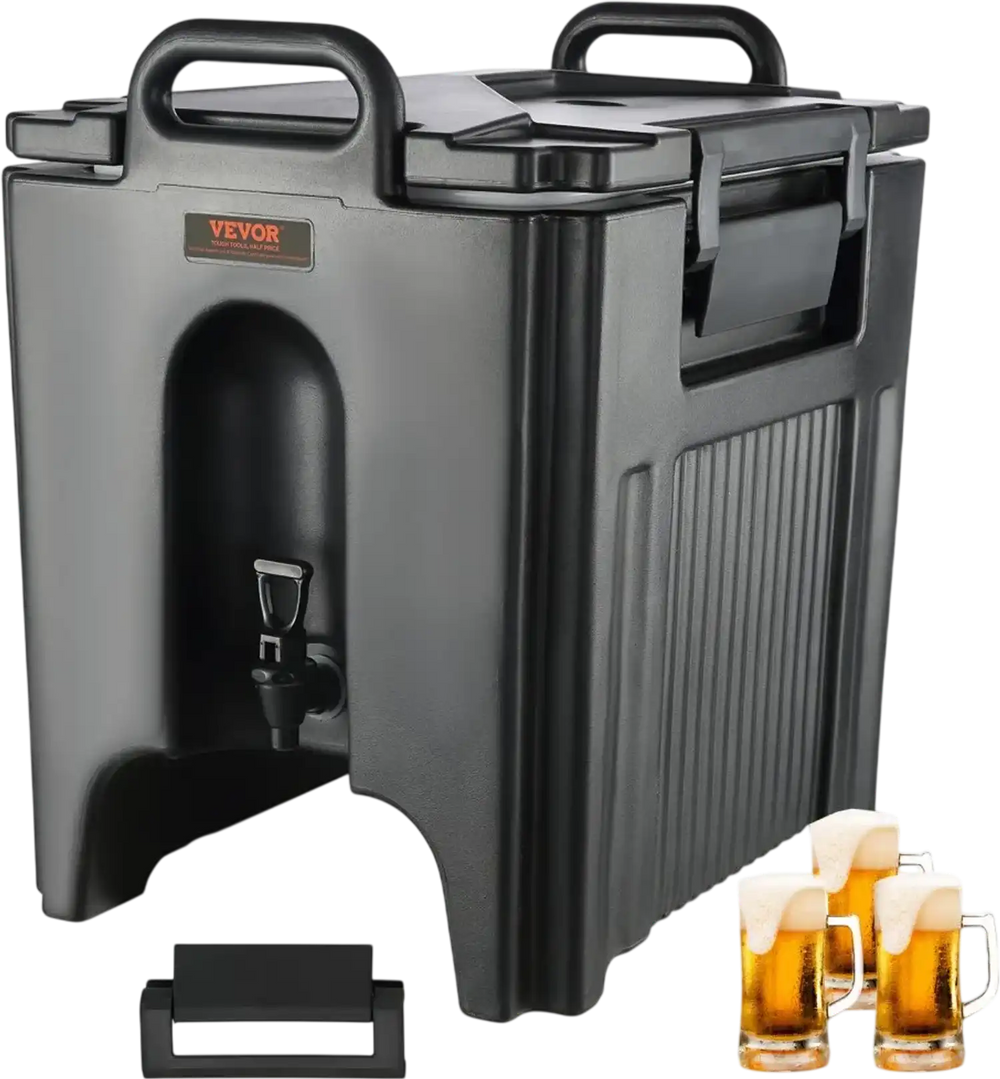 VEVOR Insulated Beverage Dispenser, 10 Gallon, Food-grade LL9450UP Hot and Cold Beverage Server, Thermal Drink Dispenser Cooler with 1.18 in PU Layer Two-Stage Faucet Handle, for Restaurant Drink Shop