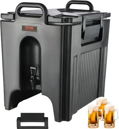 VEVOR Insulated Beverage Dispenser, 10 Gallon, Food-grade LL9450UP Hot and Cold Beverage Server, Thermal Drink Dispenser Cooler with 1.18 in PU Layer Two-Stage Faucet Handle, for Restaurant Drink Shop