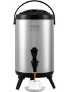 VEVOR Stainless Steel Insulated Beverage Dispenser, 2 Gallon 7.6 Liter, Thermal Hot and Cold Drink Server Dispenser with Spigot Handle, Food-grade for Hot Tea Coffee Water Restaurant Drink Shop