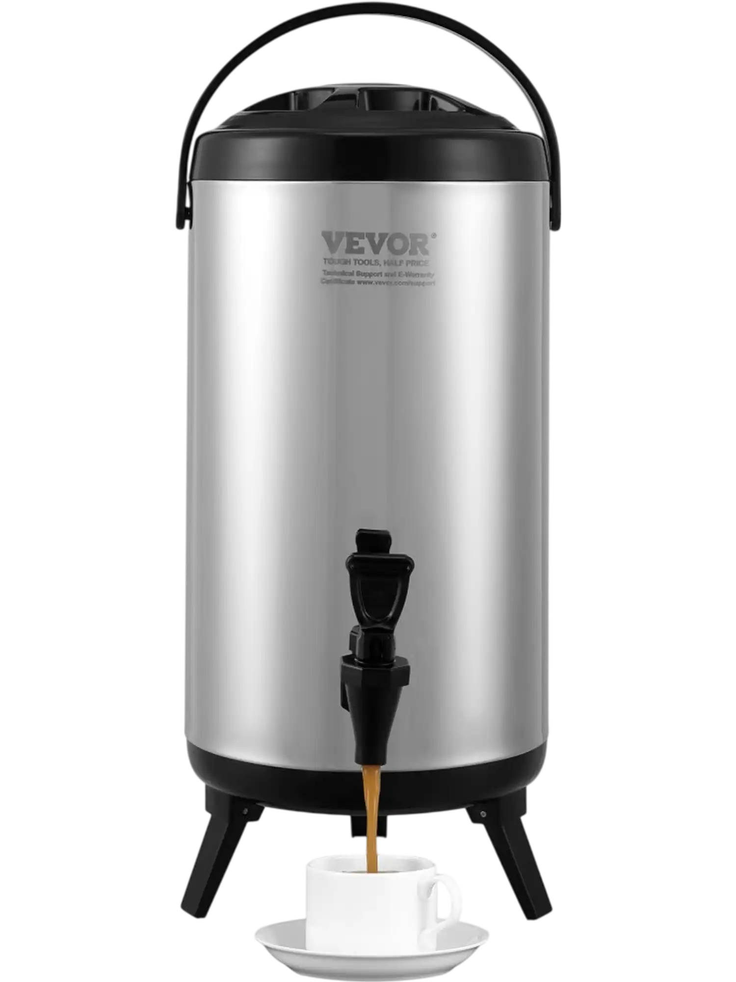 Vevor Beverage Dispenser Stainless Steel Insulated 2.4 Gal Hot and Cold Drink Server New