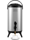 VEVOR Stainless Steel Insulated Beverage Dispenser, 2.4 Gallon 9.2 Liter, Thermal Hot and Cold Drink Server Dispenser with Spigot Handle, Food-grade for Hot Tea Coffee Water Restaurant Drink Shop