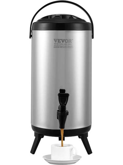 Vevor Beverage Dispenser Stainless Steel Insulated 2.4 Gal Hot and Cold Drink Server New