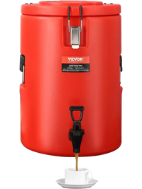 VEVOR Stainless Steel Insulated Beverage Dispenser, 4.5 Gallon 17.2 Liter, Thermal Hot and Cold Drink Server Dispenser with Spigot Handle, Food-grade for Hot Tea Coffee Water Restaurant Drink Shop
