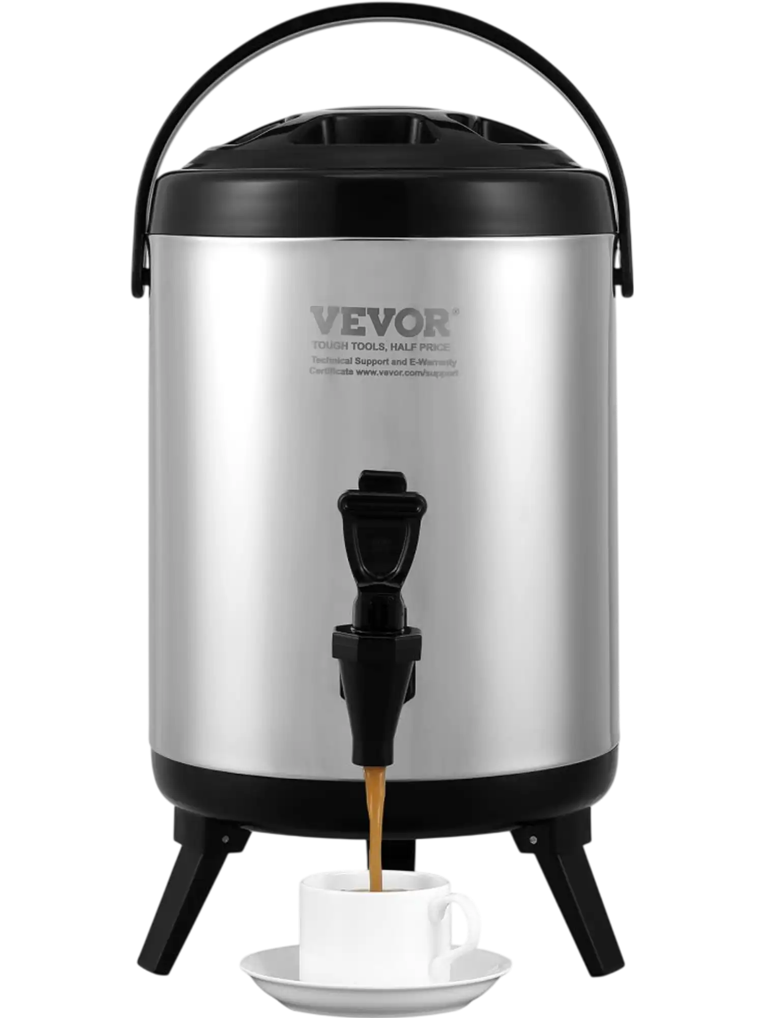 Vevor Beverage Dispenser 1.5 Gal Stainless Steel Insulated Hot and Cold Drink Server New