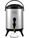 VEVOR Stainless Steel Insulated Beverage Dispenser, 1.5 Gallon 6 Liter, Thermal Hot and Cold Drink Server Dispenser with Spigot Handle, Food-grade for Hot Tea Coffee Water Restaurant Drink Shop