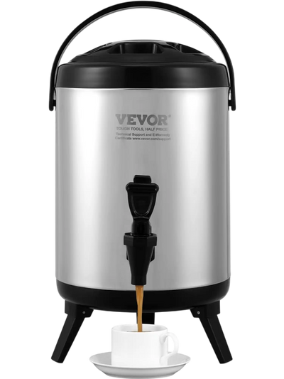 Vevor Beverage Dispenser 1.5 Gal Stainless Steel Insulated Hot and Cold Drink Server New