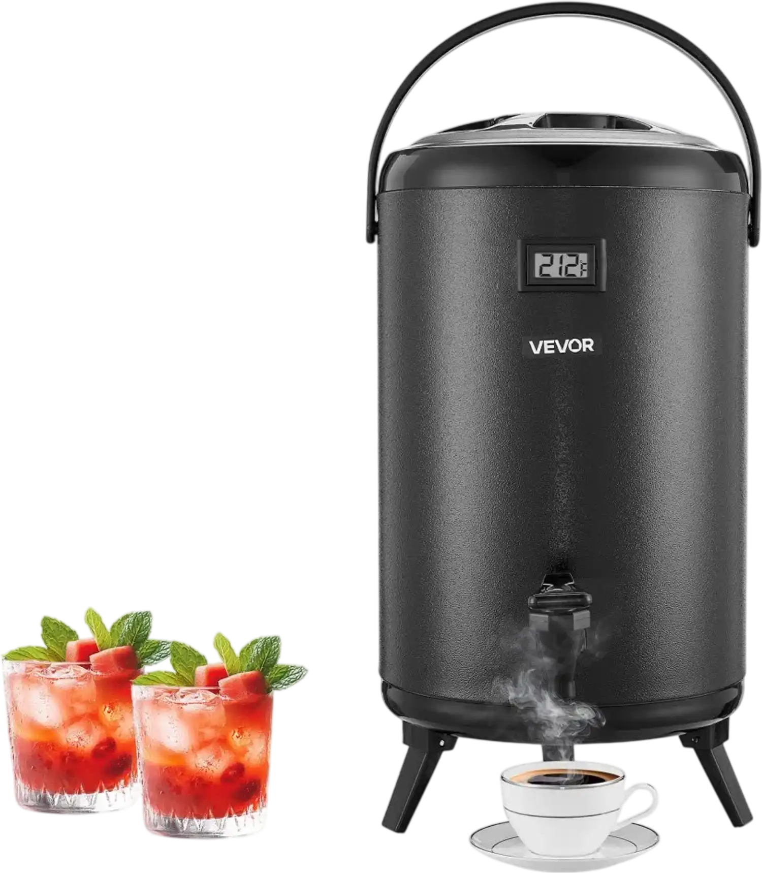 Vevor Beverage Dispenser 3.2 Gal Stainless Steel Thermal Drink Server for Hot & Cold Drinks New