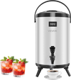 VEVOR Insulated Beverage Dispenser, 3.2 Gal/12L Stainless Steel Thermal Drink Server with Spigot & Temp Display, Suitable for Hot and Cold Drinks, for Tea Coffee Water in Cafes & Restaurants, Silver