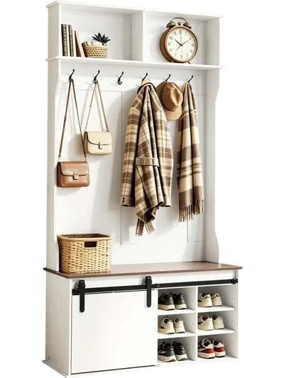 Vevor Hall Tree Entryway Bench with Shoe Storage 42