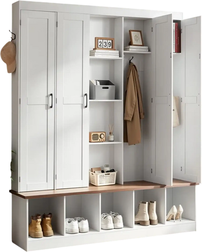 VEVOR Hall Tree with Bench and Shoe Storage, 63
