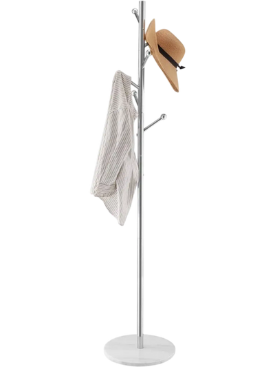 VEVOR Coat Rack, Freestanding Coats Rack Stand with Stable Marble Base & 8 Hooks, Free Standing Hall Coat Tree for Entryway, Bedroom, Office, Living Room, Modern Clothes Hanger for Coats, Hats, Bags