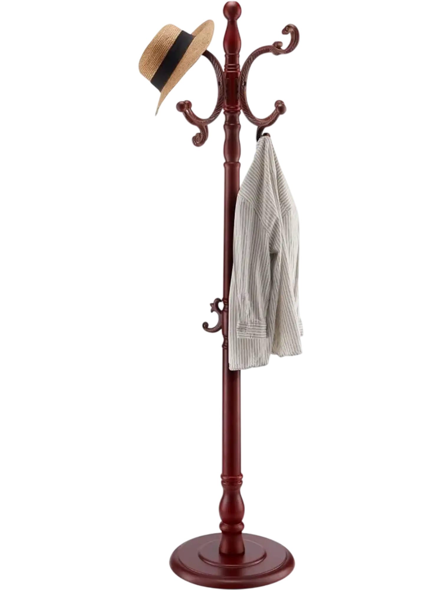 Vevor Coat Rack Freestanding Wooden Coat Tree with 11 Hooks and Stable Base New
