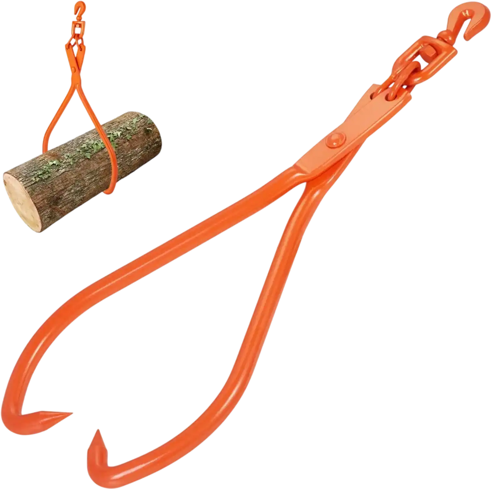 VEVOR Log Skidding Tongs, 32 inch 2 Claw Log Lifting Tongs, Heavy Duty Rotating Steel Lumber Skidding Tongs, 1543 lbs/700 kg Loading Capacity, Log Lifting, Handling, Dragging & Carrying Tool