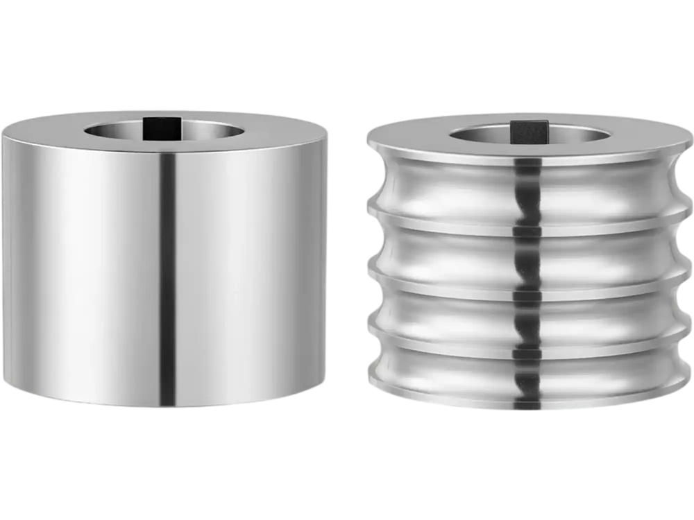 VEVOR Replacement Roller for Rolling Mill 4 Sizes Grooves Metal Roller, Jewelry DIY Tool Accessory Parts, 1 Half-Round, 1 Flat, Premium Alloy Steel, for Pressing Ductile Metals, Gold, Silver, Brass