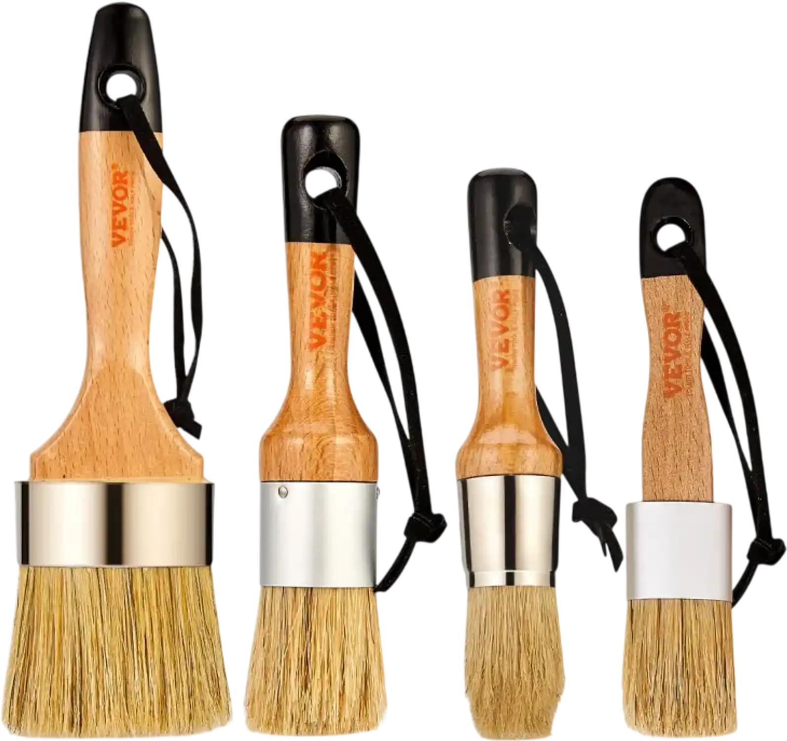 Vevor Paint Brush Set Chalk Wax Natural Bristle 4-Piece New