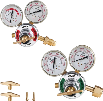 Vevor Oxygen & Acetylene Regulator Oxygen Acetylene Regulator Set with Welding Gas Gauges T-Handle New