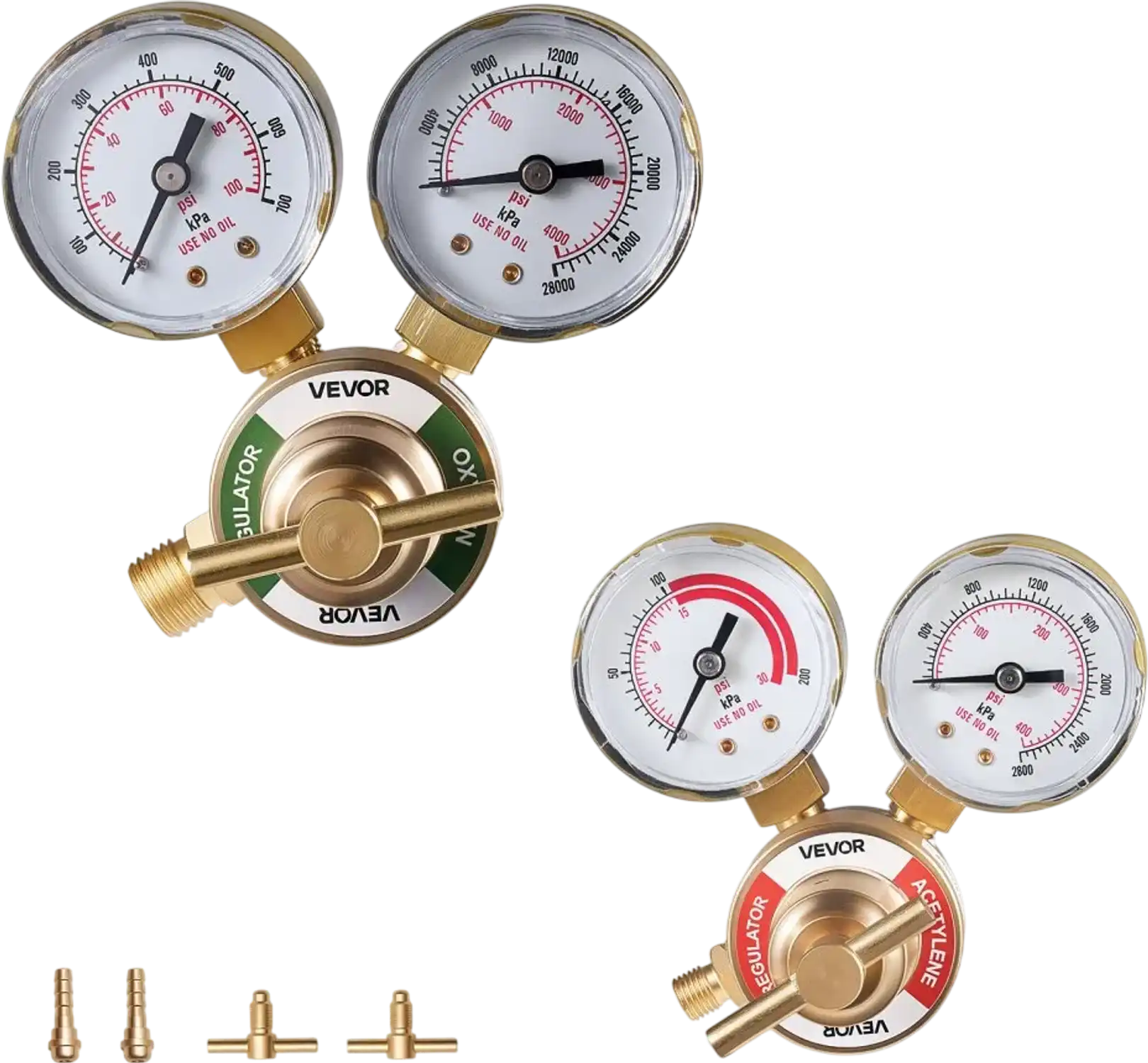 Vevor Oxygen & Acetylene Regulator Oxygen Acetylene Regulator Set with Welding Gas Gauges New