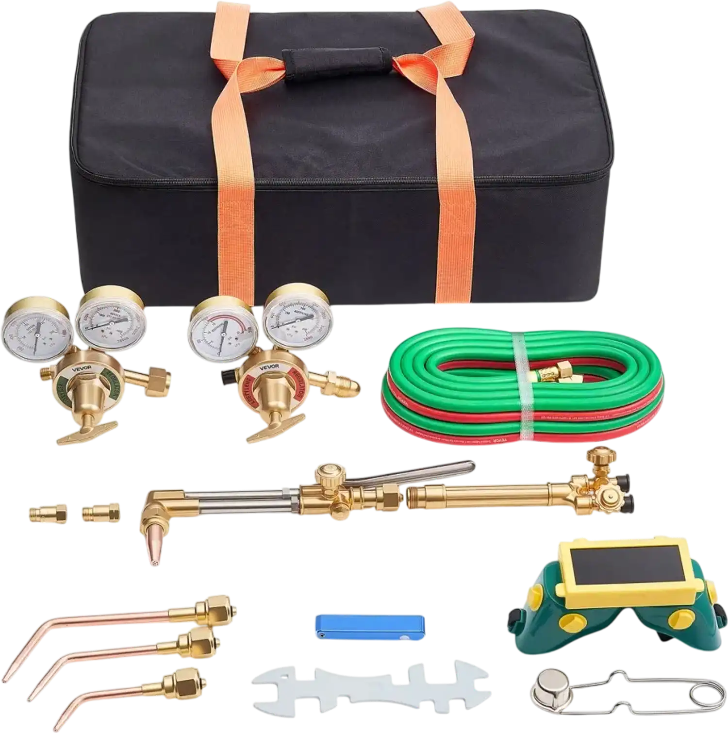 Vevor Gas Welding and Cutting Torch Kit Oxygen Acetylene Brazing Set with Check Valves and 15' Twin Hose New