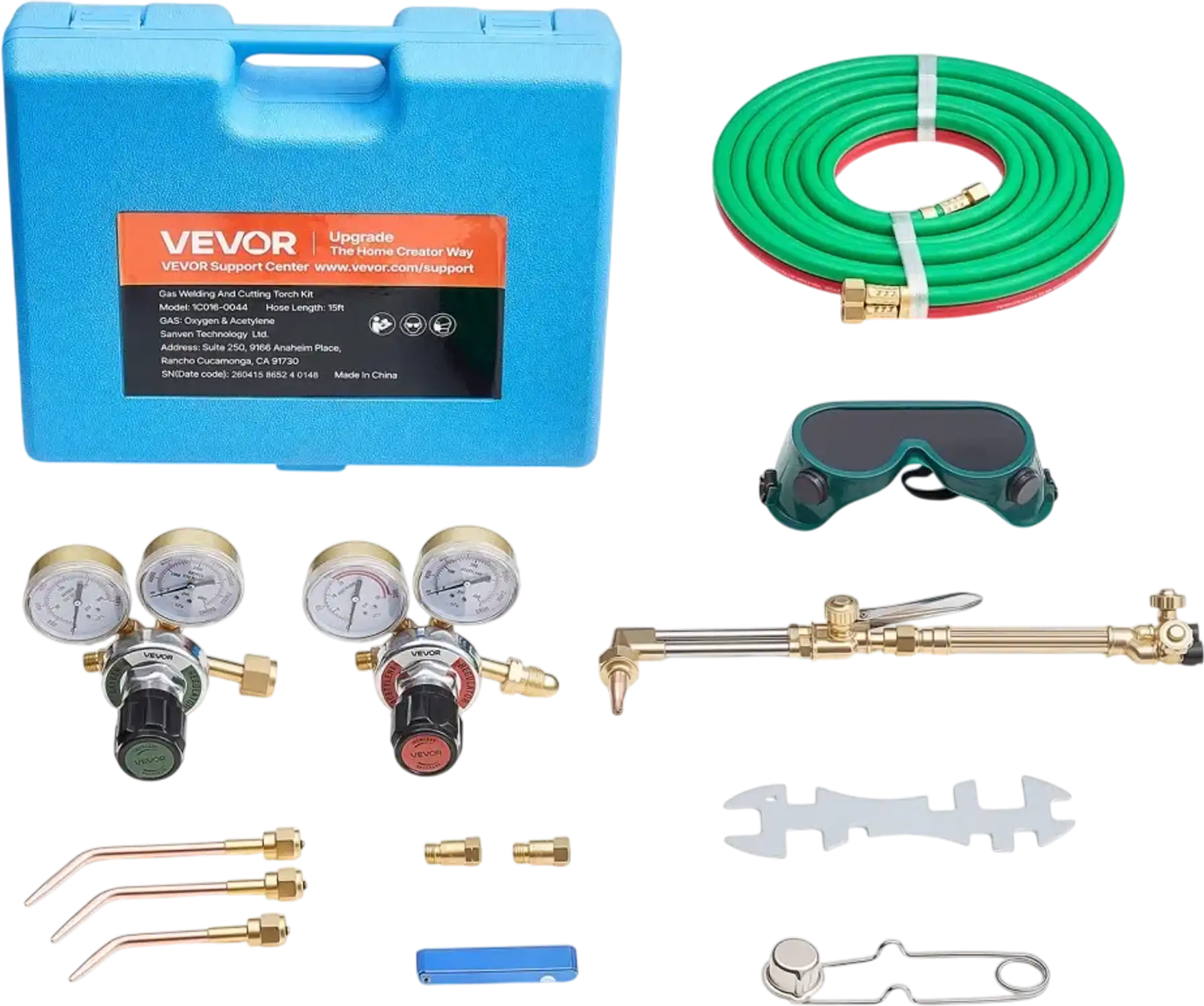 Vevor Torch Kit Oxygen Acetylene Welding Cutting Set with Check Valves and 15' Twin Hose New