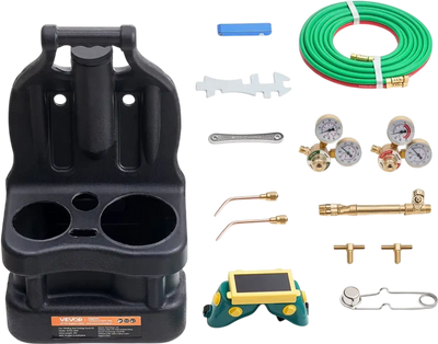 Vevor Gas Welding Torch Kit Oxygen Acetylene Brazing Set with Check Valves 15' Twin Hose New
