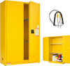 VEVOR Flammable Storage Cabinet, 18" x 43" x 70", Industrial Fire Cabinet, Fire & Explosion Proof, Double-Wall Cold Rolled Steel, 2-Door Hazardous Safety Cabinet with 2 Adjustable Shelves & Key Lock
