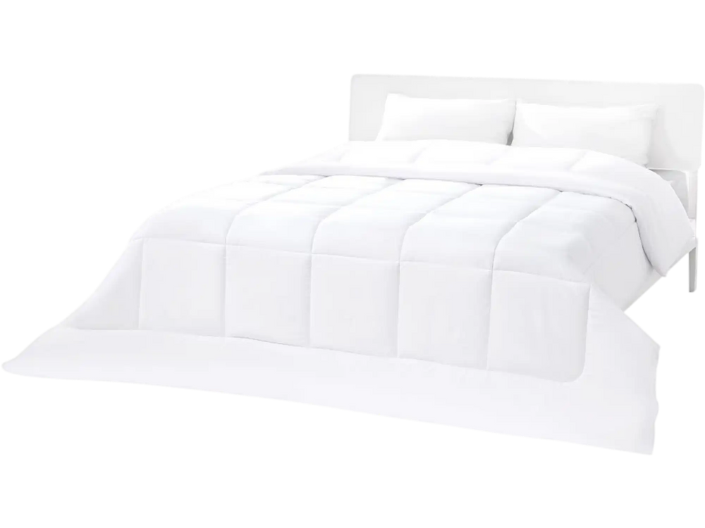 VEVOR Comforter Duvet Insert, 88 x 88 in, Queen Size Down Alternative Comforter, Quilted All Season Duvet with 4 Tabs, Soft & Machine Washable, Box Stitched Bedding for Home Hotel, Women/Men, White