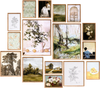 VEVOR 16 PCS Framed Wall Art Prints, Vintage Eclectic Art Decor, Gallery Wall Prints with 3 Sizes for Flexible Combinations, High Gloss & Low-Solubility Canvas, for Living Room, Bedroom, Bathroom