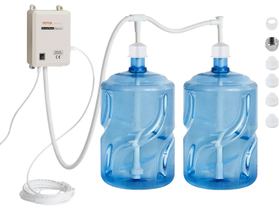 VEVOR Bottled Water Dispenser Pump System, 2x5 Gallon Dispensing System, Automatic Electric Water Dispenser, Double-Pipe Water Jug Pump, Compatible Use with Coffee/Tea Machine, Refrigerator, Ice Maker