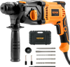 VEVOR 1 Inch SDS-Plus Rotary Hammer Drill, 8 Amp Corded Drills, Heavy Duty Chipping Hammers with Safety Clutch, Electric Demolition Hammers, Taladro Rotomartillo, Power Tool For Concrete
