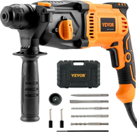 VEVOR 1 Inch SDS-Plus Rotary Hammer Drill, 8 Amp Corded Drills, Heavy Duty Chipping Hammers with Safety Clutch, Electric Demolition Hammers, Taladro Rotomartillo, Power Tool For Concrete