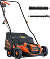 VEVOR 2-in-1 Electric Dethatcher and Scarifier, 13-Inch 13 Amp, Corded Lawn Dethatcher with 13-Gallon Thatch Collection Bag, 5-Position Depth Adjustment, Walk Behind Machine for Garden Yard Grass