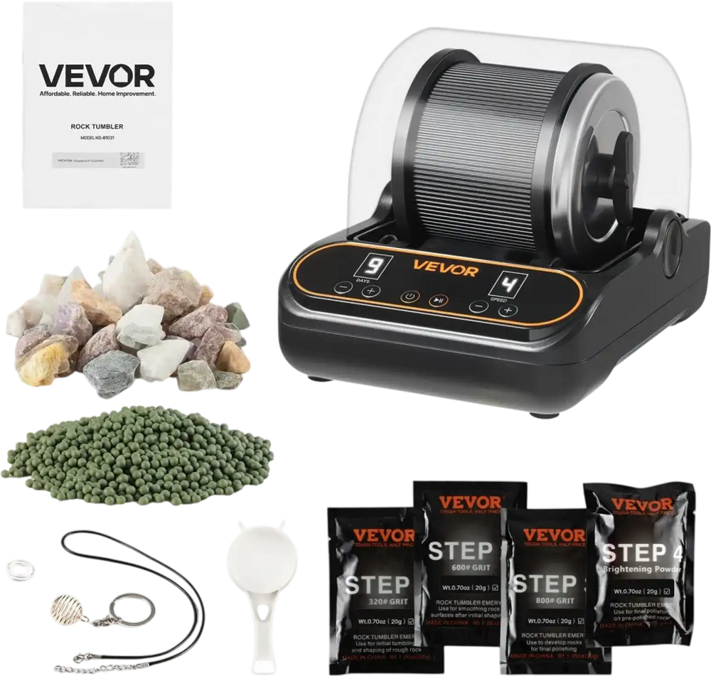 Vevor Rock Tumbler Rock Polishing Machine Kit 1 lb Quiet Operation New ...