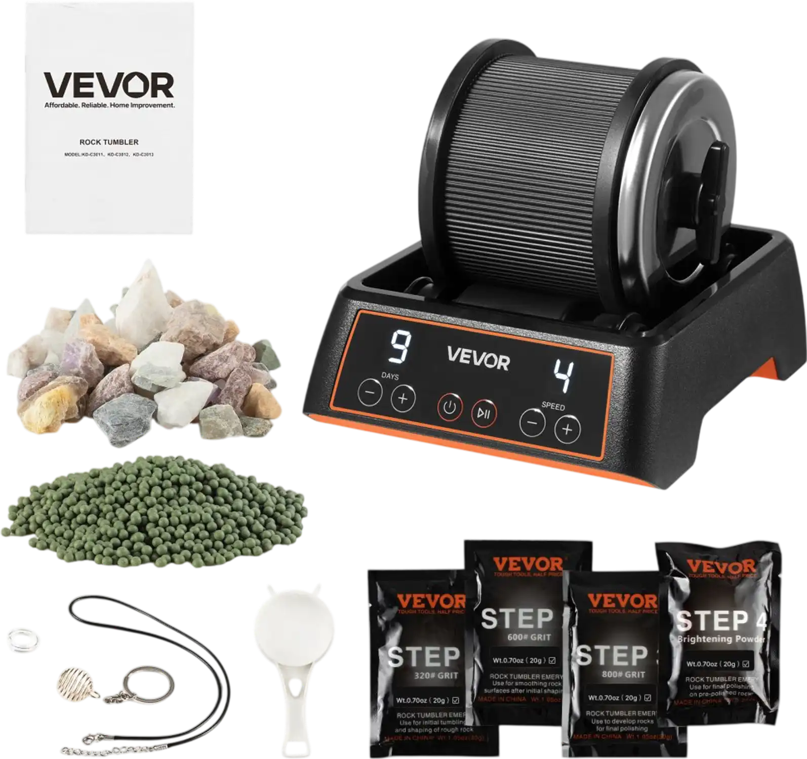 Vevor Rock Tumbler 1 lb Polishing Machine Kit New