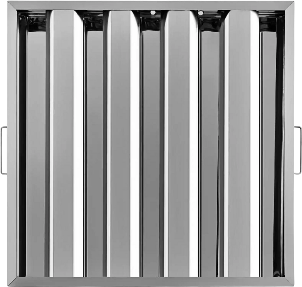 VEVOR Pack of 6 Hood Filters 19.5W x 19.5H Inch, 430 Stainless Steel 4 Grooves Commercial Hood Filters, Range Hood Filter for Grease Rated Commercial Kitchen Exhaust Hoods