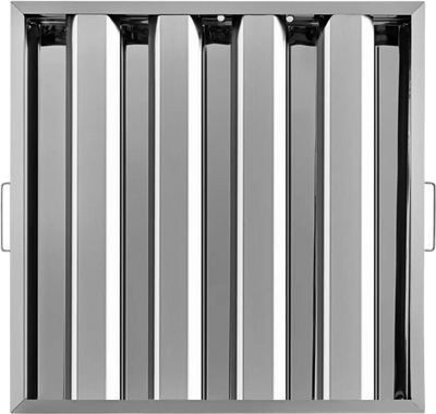 VEVOR Pack of 6 Hood Filters 19.5W x 19.5H Inch, 430 Stainless Steel 4 Grooves Commercial Hood Filters, Range Hood Filter for Grease Rated Commercial Kitchen Exhaust Hoods