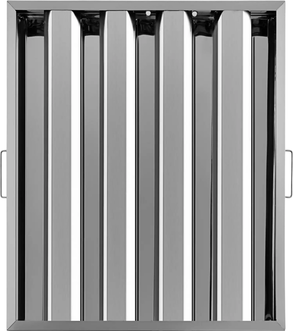 VEVOR Pack of 6 Hood Filters 19.5W x 24.5H Inch, 430 Stainless Steel 4 Grooves Commercial Hood Filters, Range Hood Filter for Grease Rated Commercial Kitchen Exhaust Hoods