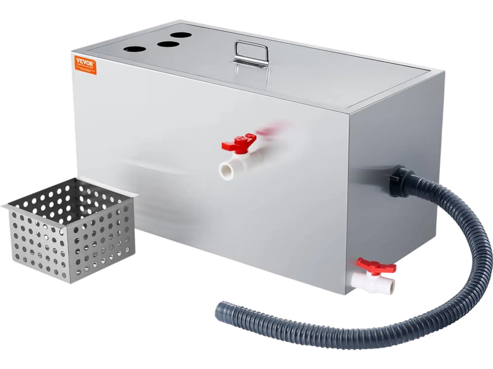 Vevor Grease Trap 25 lbs Stainless Steel Top Inlet Interceptor New