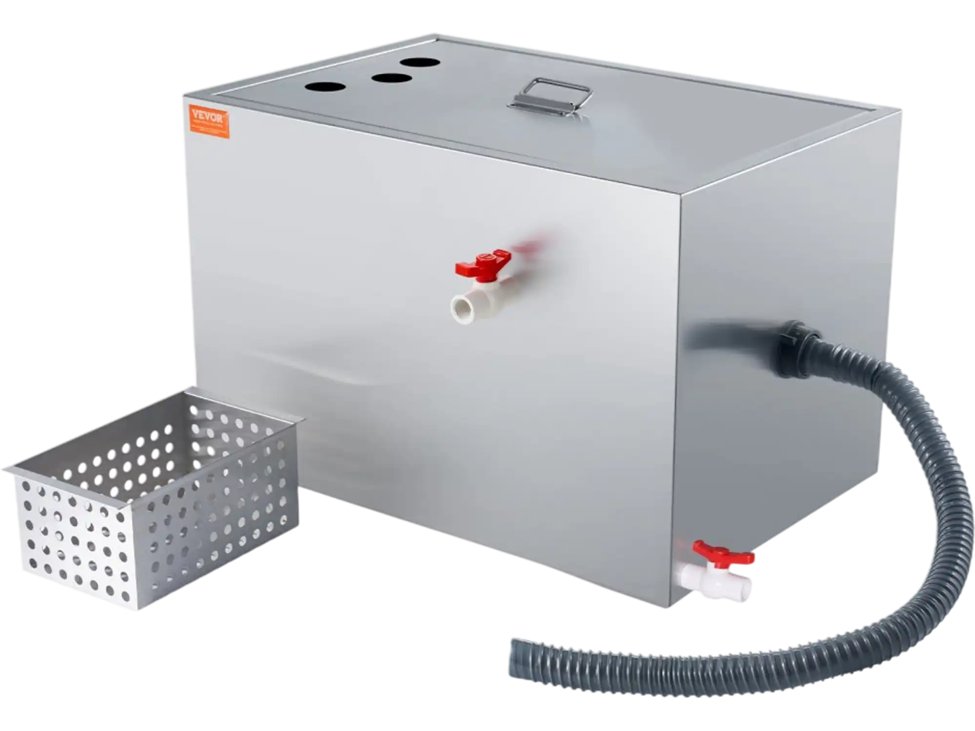 Vevor Grease Trap 40 lbs Stainless Steel Top Inlet Interceptor New