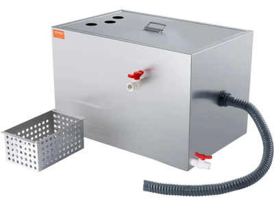 Vevor Grease Trap 40 lbs Stainless Steel Top Inlet Interceptor New