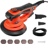 VEVOR 6-Inch Random Orbital Sander 400W Brushless Orbital Sander, 4000-10000RPM 7 Speeds Electric Palm Sanders with 10PCS Sandpapers, Dust Bag & Vacuum Hose for Woodworking Detailing Sanding