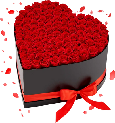 Vevor Preserved Roses Heart Shape Box Forever Flowers Red New