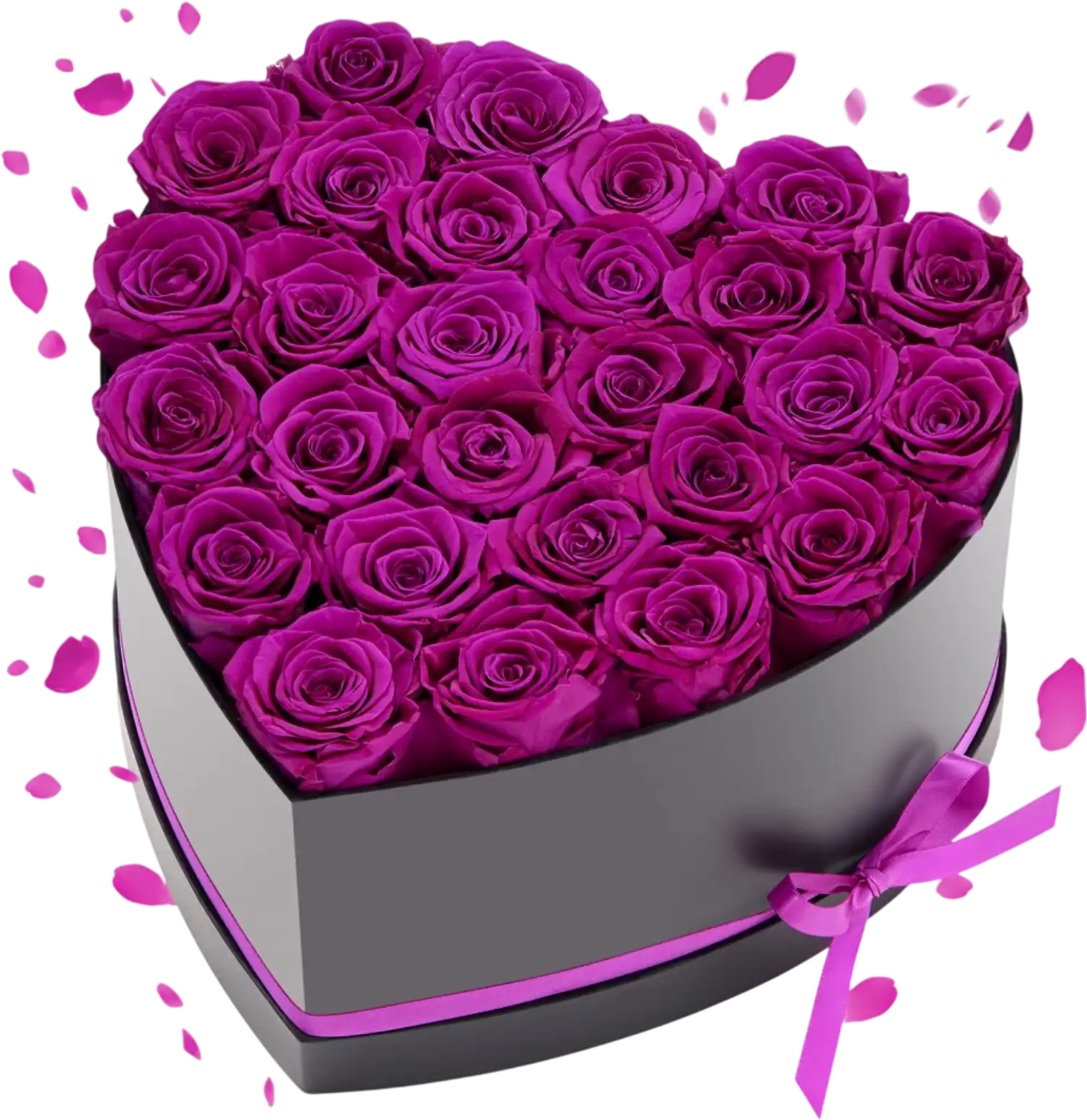 Vevor Forever Flowers 27-Piece Preserved Roses Heart-Shaped Box Purple New