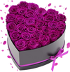 VEVOR Forever Flowers, 27 Preserved Roses in Heart Shape Box, Eternal Flowers Immortal Bouquet Birthday Present for Women Her Wife Mothers, Anniversary, Valentine's Day,Christmas, Purple