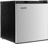VEVOR Mini Fridge, 1.6 Cu.Ft, Single Door Compact Refrigerator, Adjustable Temperature, Metal Shelf, Energy Efficient Small Refrigerator, Reversible Door, Low Noise, for Bedroom, Office, Stainless